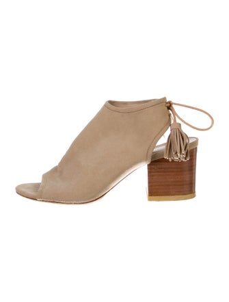 Loeffler Randall Suede Tassel Accents Mules