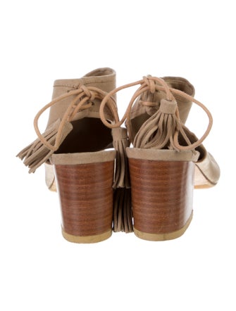 Loeffler Randall Suede Tassel Accents Mules