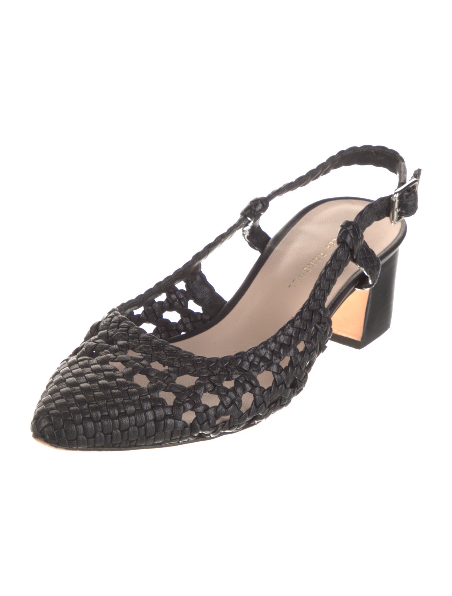 Loeffler Randall Leather Braided Accents Slingback Pumps