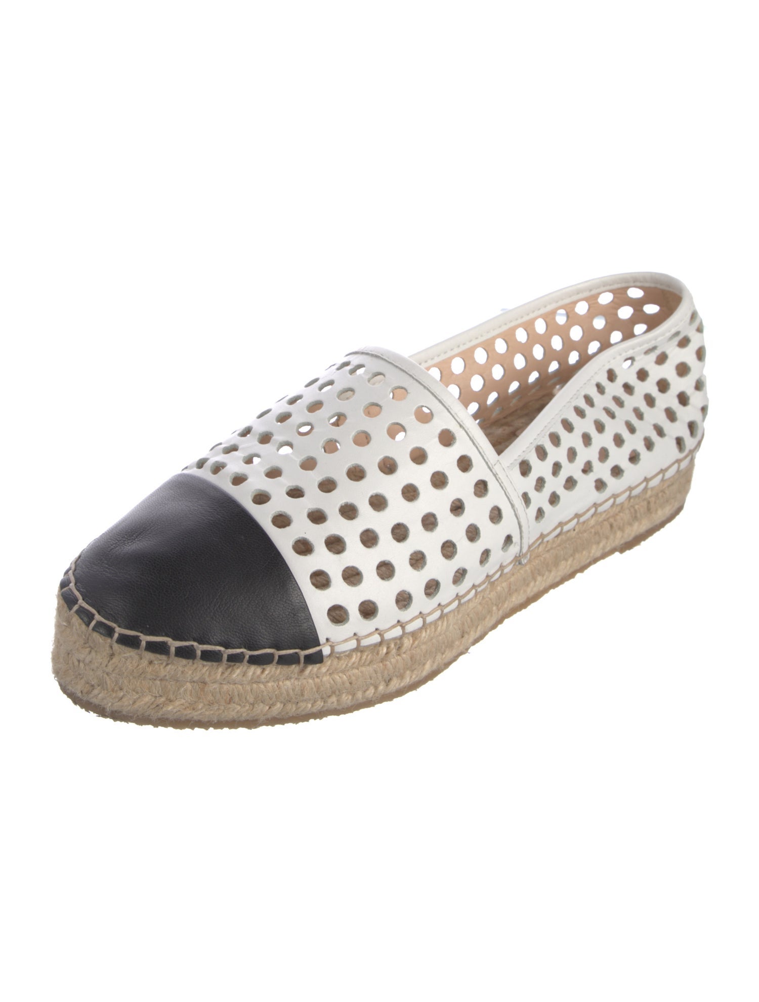 Loeffler Randall Leather Colorblock Pattern Espadrilles