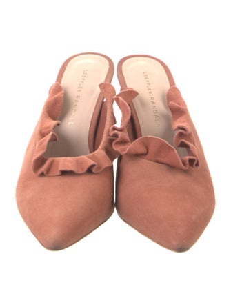 Loeffler Randall Suede Ruffle Embellishment Mules
