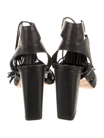 Loeffler Randall Leather Tassel Accents Gladiator Sandals