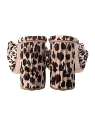 Loeffler Randall Animal Print Bow Accents Slides