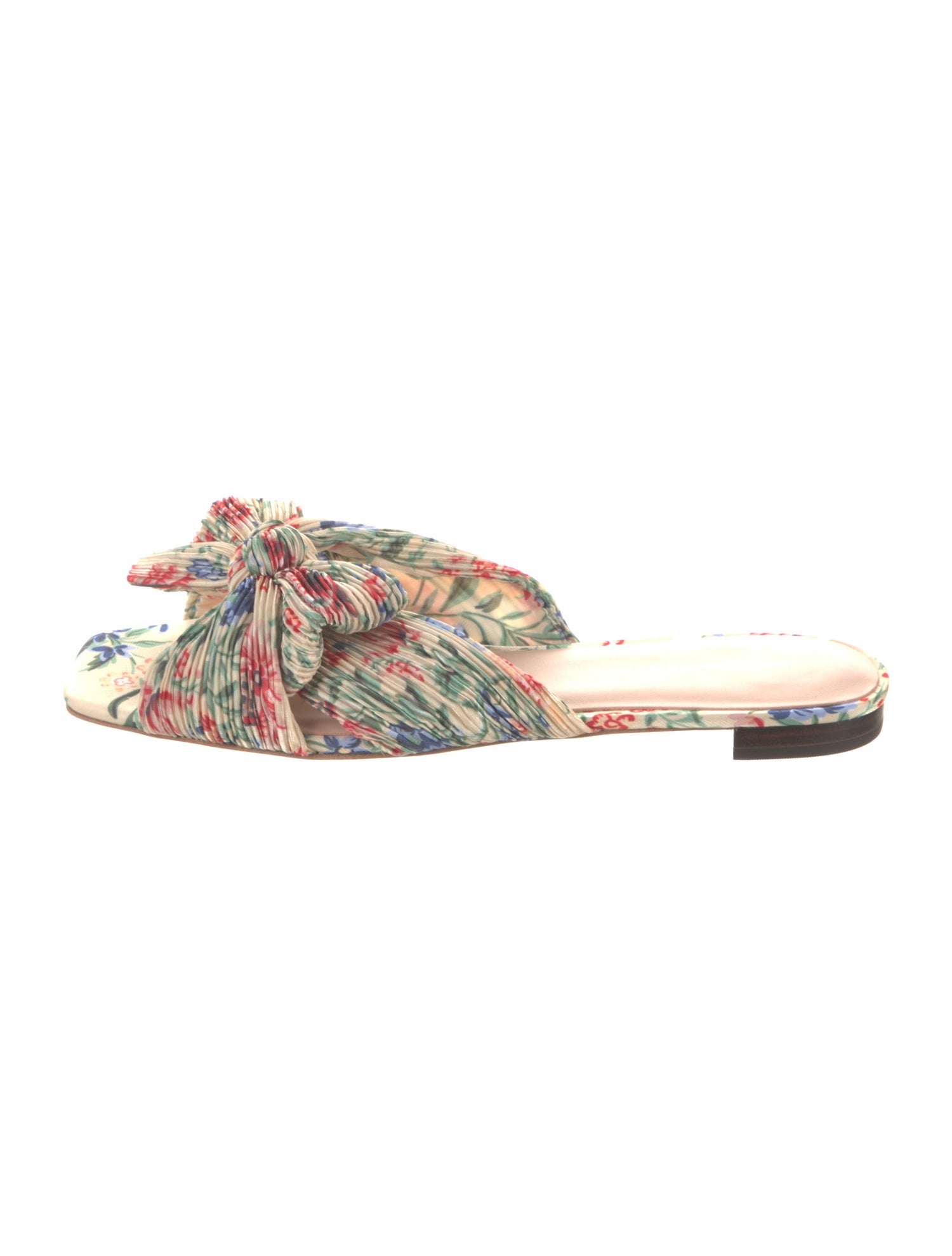 Loeffler Randall Floral Print Bow Accents Slides