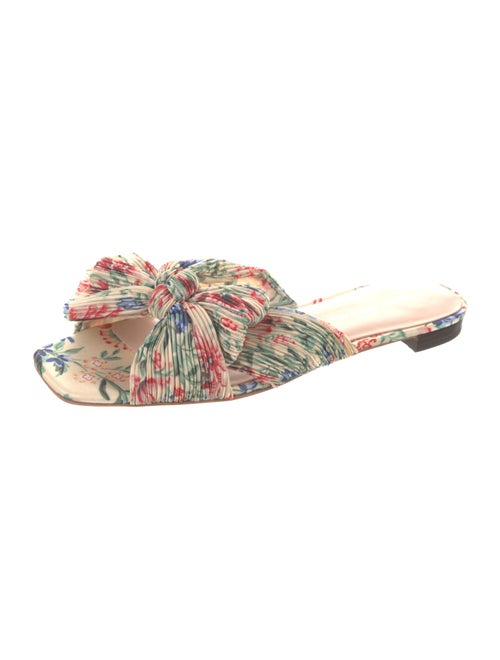 Loeffler Randall Floral Print Bow Accents Slides
