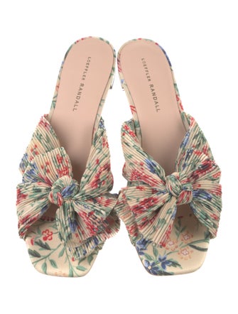 Loeffler Randall Floral Print Bow Accents Slides