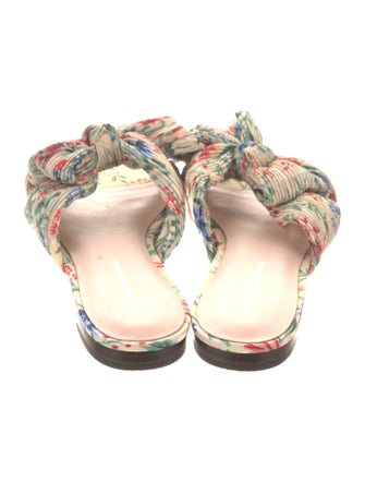 Loeffler Randall Floral Print Bow Accents Slides