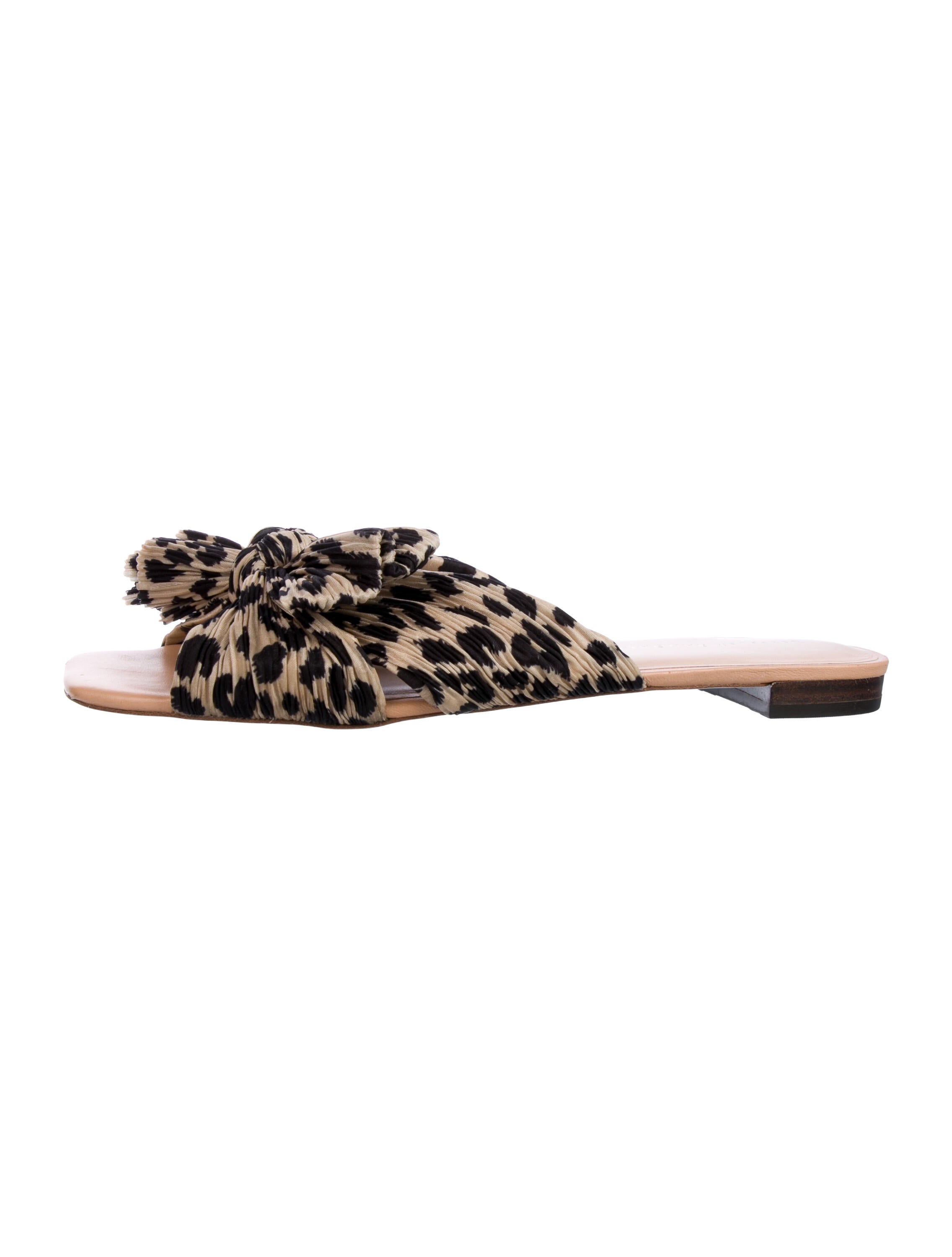 Loeffler Randall Animal Print Bow Accents Slides