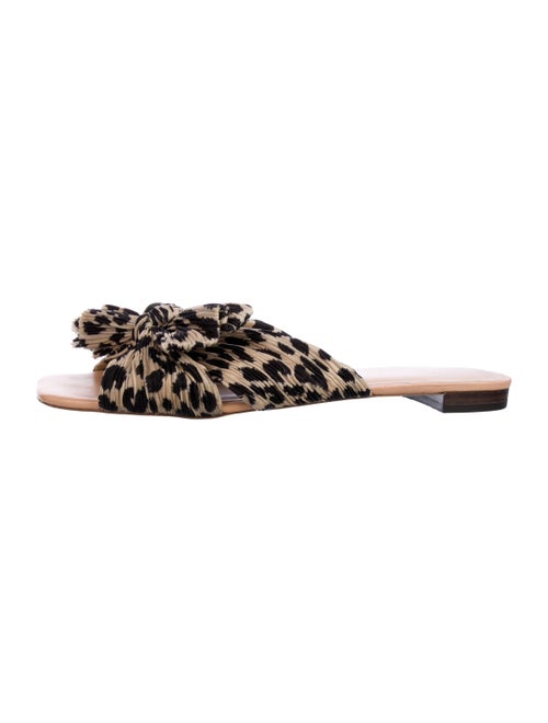 Loeffler Randall Animal Print Bow Accents Slides