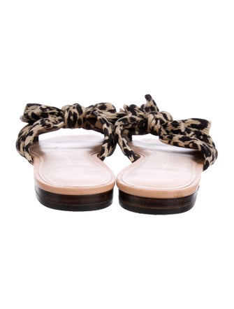 Loeffler Randall Animal Print Bow Accents Slides