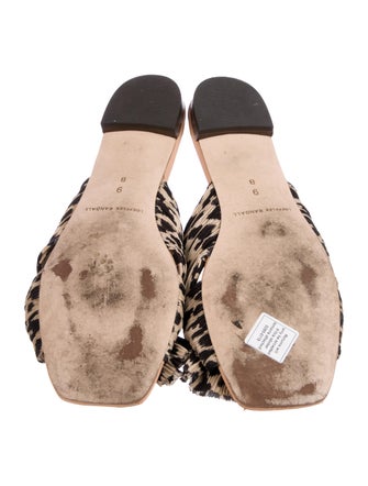 Loeffler Randall Animal Print Bow Accents Slides