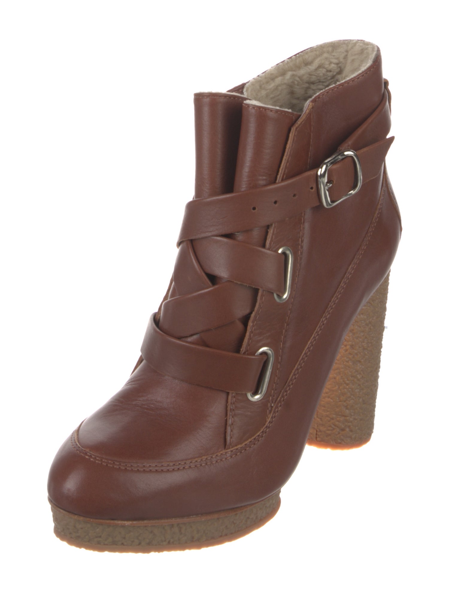 Loeffler Randall Leather Lace-Up Boots