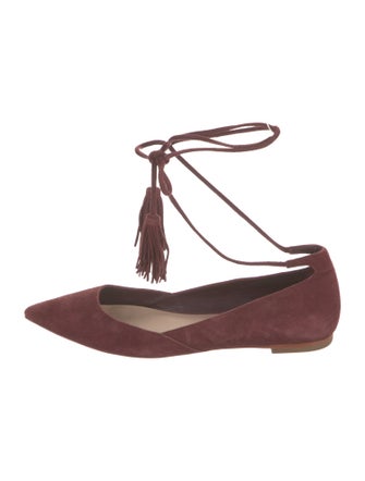 Loeffler Randall Suede Tassel Accents Flats