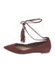 Loeffler Randall Suede Tassel Accents Flats