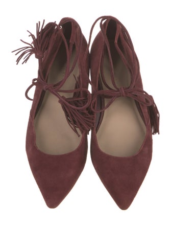 Loeffler Randall Suede Tassel Accents Flats