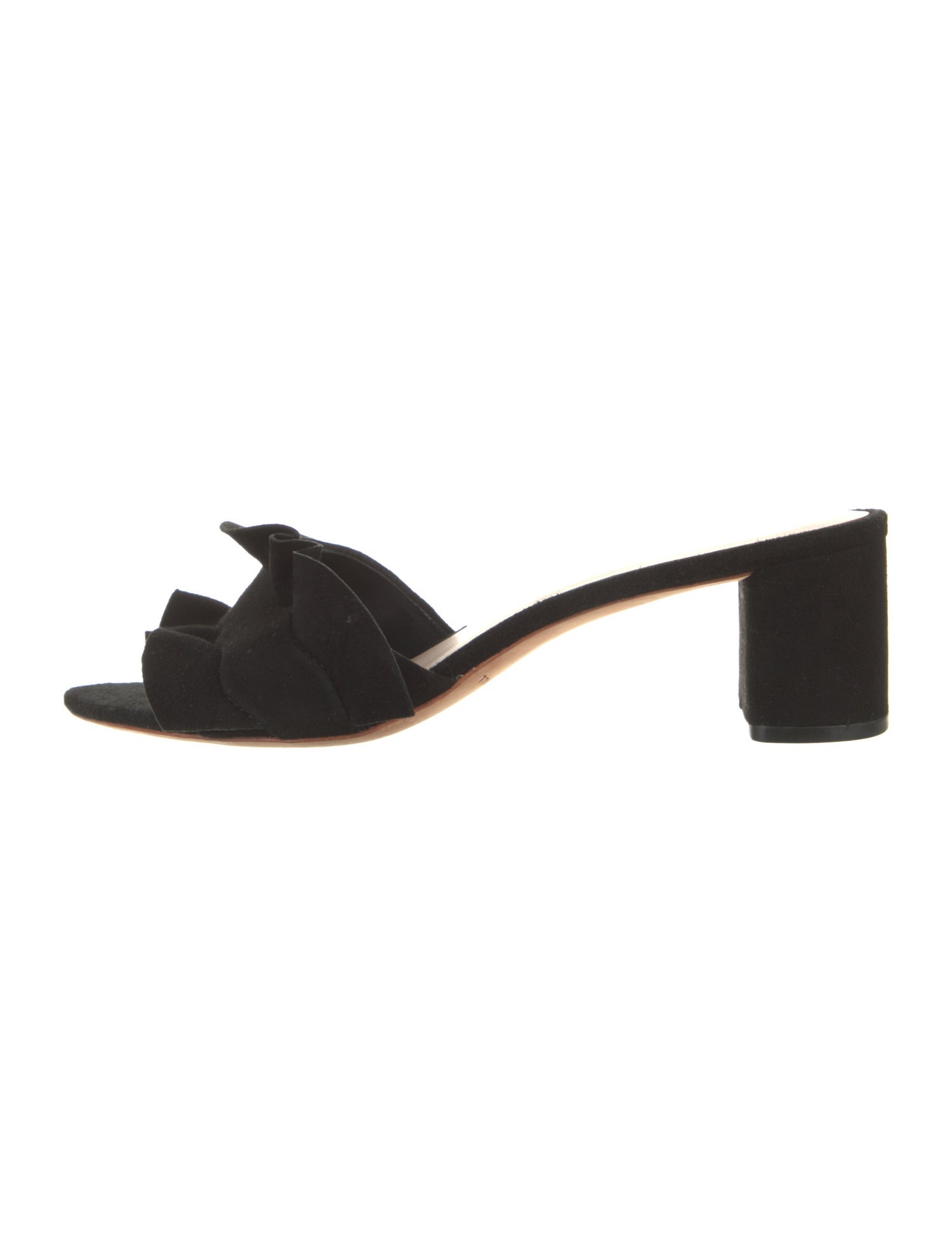 Loeffler Randall Suede Ruffle Embellishment Slides