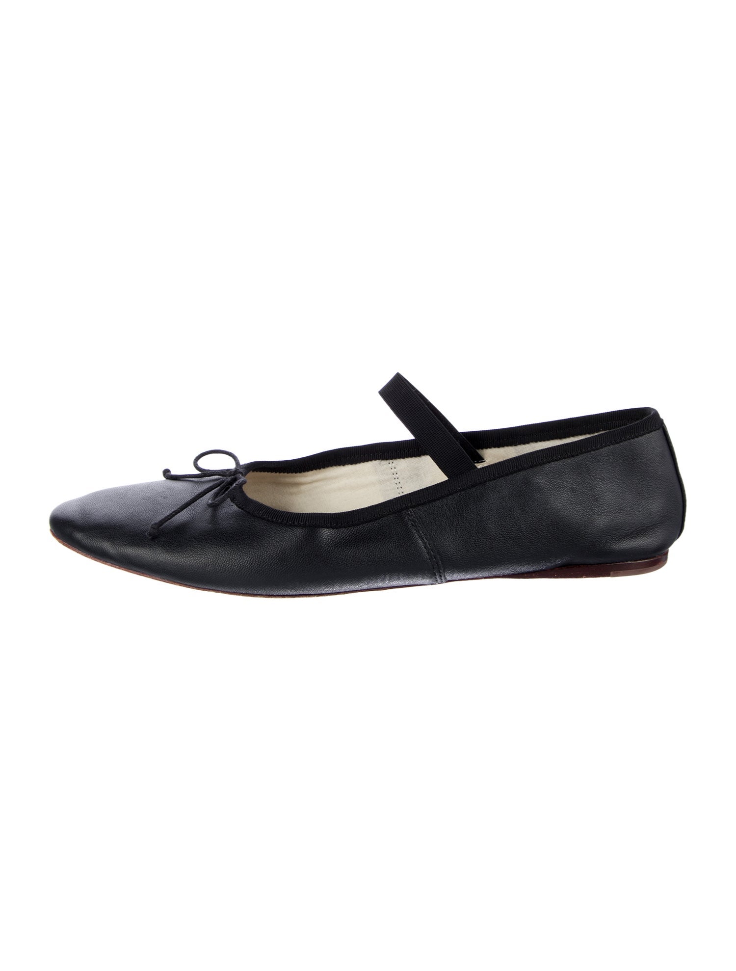 Loeffler Randall Leather Grosgrain Trim Mary Jane Flats