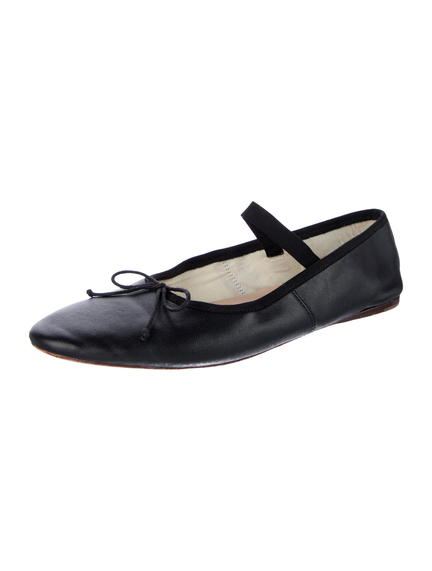 Loeffler Randall Leather Grosgrain Trim Mary Jane Flats