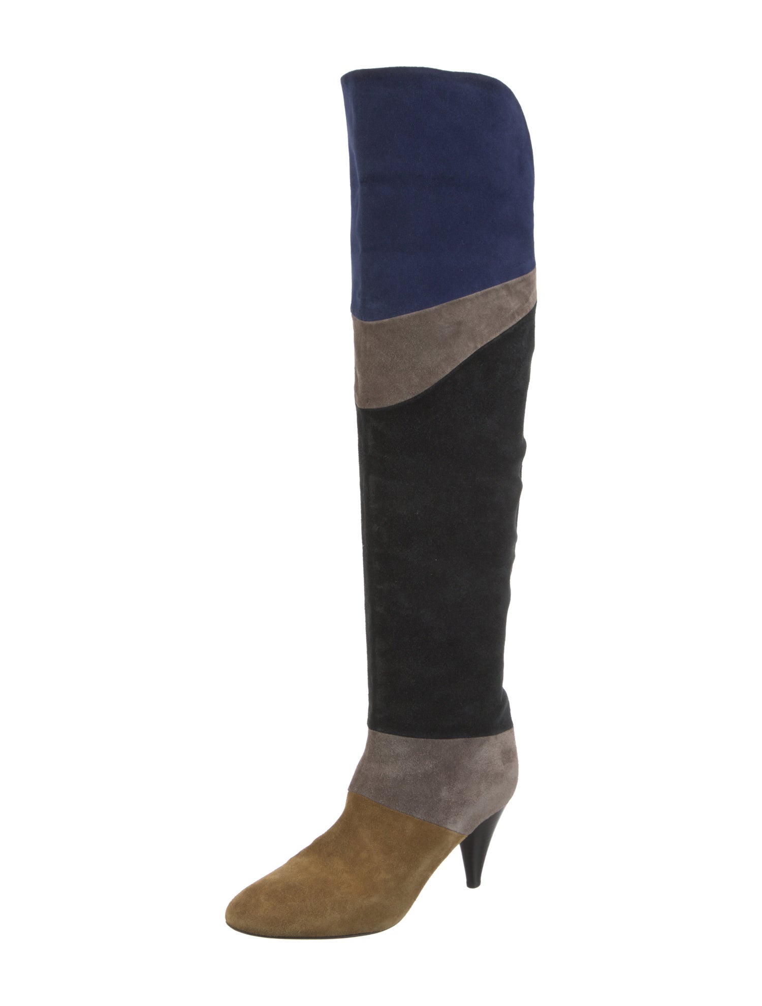 Loeffler Randall Suede Colorblock Pattern Boots