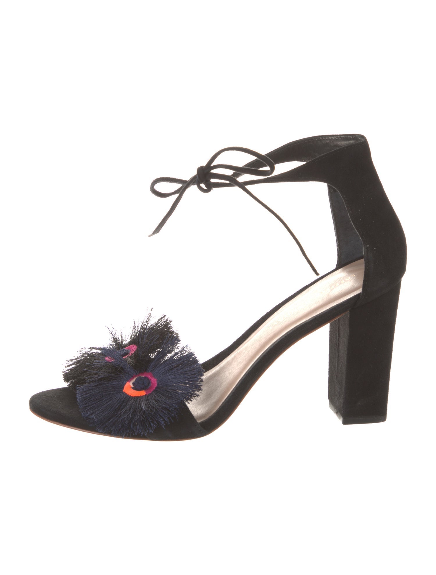 Loeffler Randall Suede Embroidered Accent Sandals