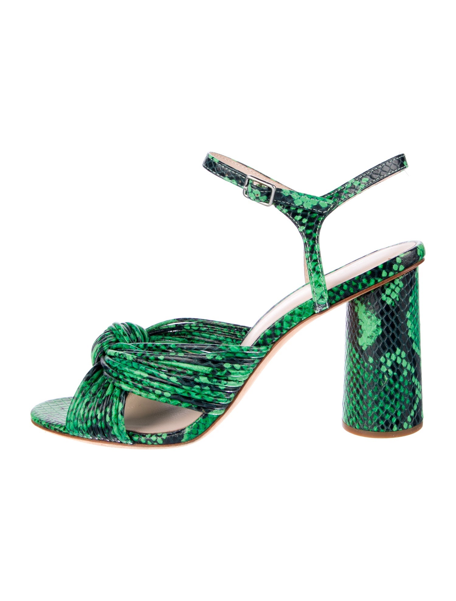 Loeffler Randall Leather Animal Print Sandals