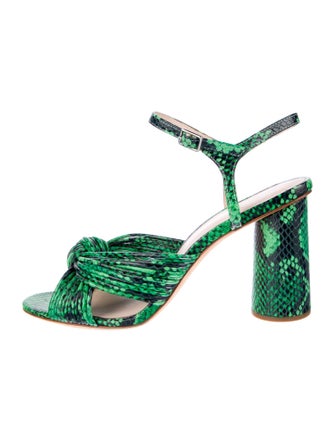 Loeffler Randall Leather Animal Print Sandals