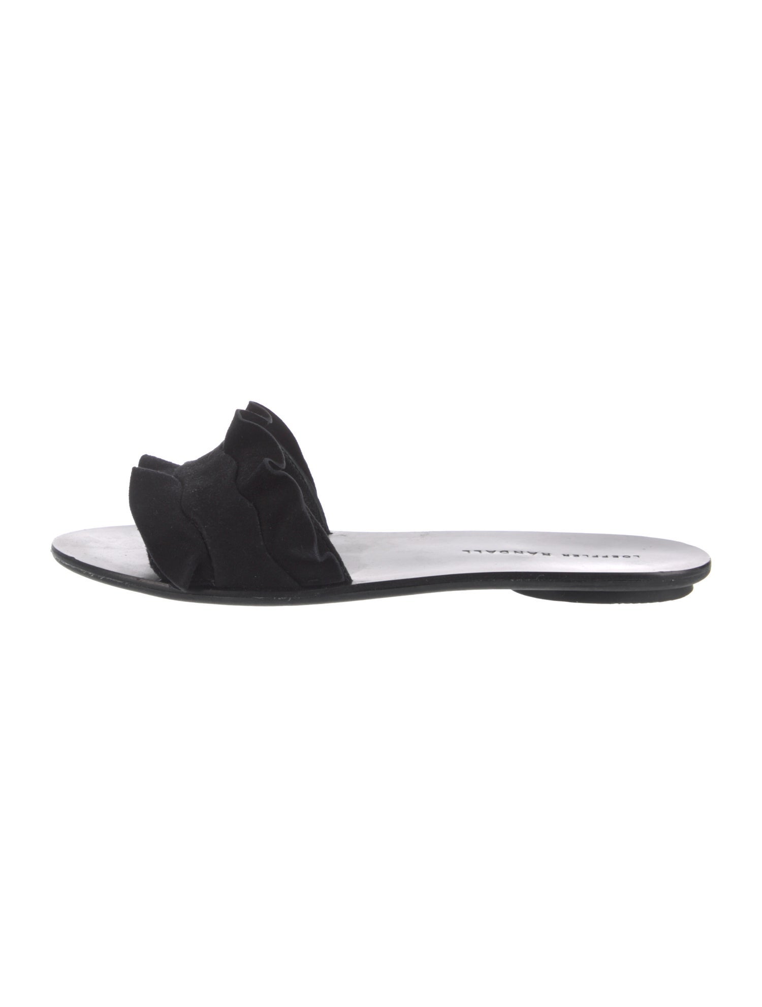 Loeffler Randall Suede Ruffle Embellishment Slides