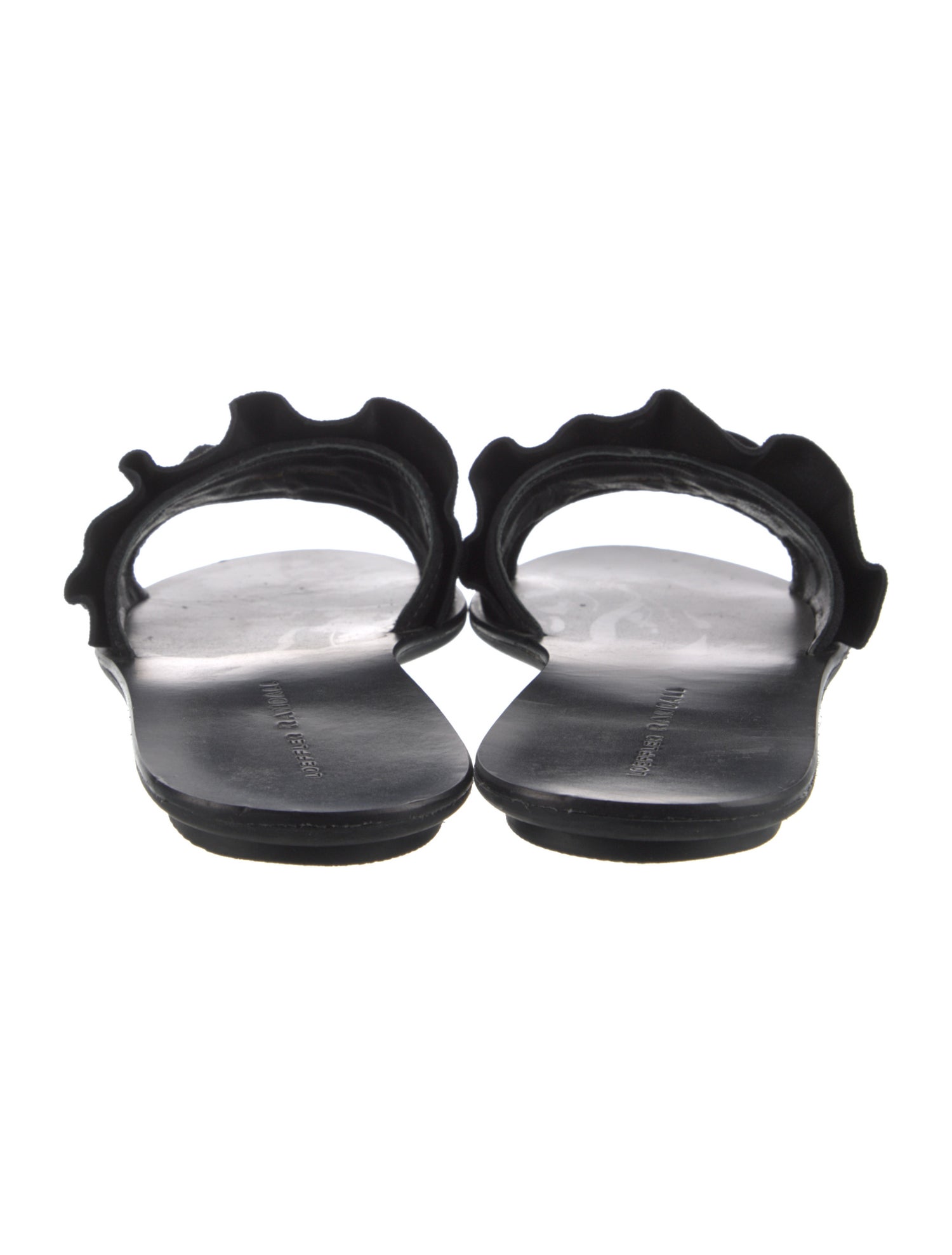 Loeffler Randall Suede Ruffle Embellishment Slides