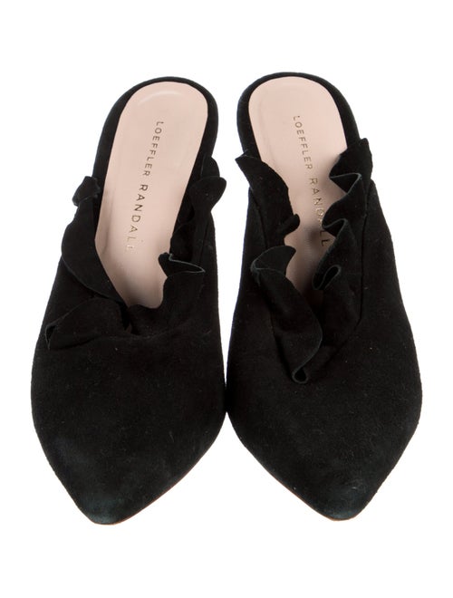 Loeffler Randall Suede Ruffle Embellishment Mules