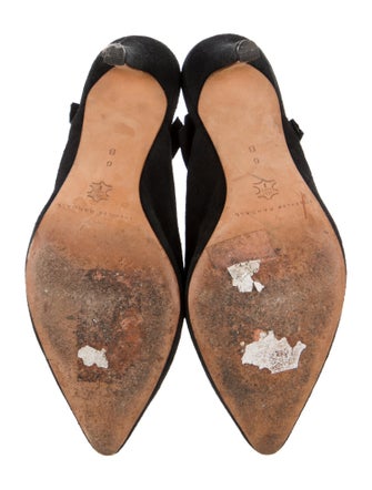 Loeffler Randall Suede Ruffle Embellishment Mules