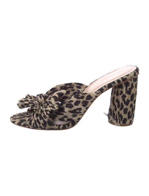 Loeffler Randall Animal Print Bow Accents Slides