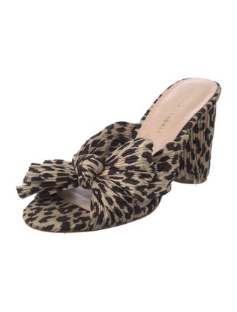 Loeffler Randall Animal Print Bow Accents Slides