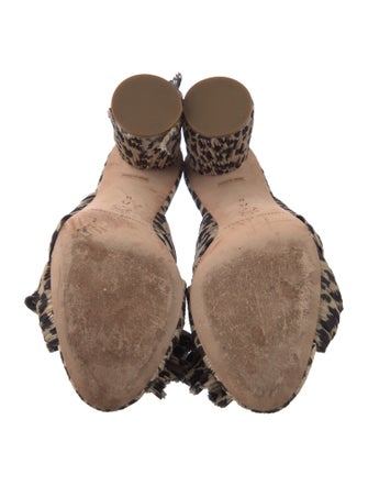 Loeffler Randall Animal Print Bow Accents Slides