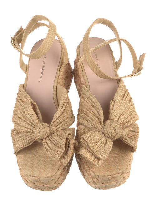 Loeffler Randall Straw Bow Accents Espadrilles