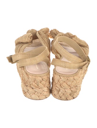 Loeffler Randall Straw Bow Accents Espadrilles