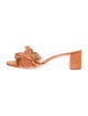 Loeffler Randall Suede Ruffle Embellishment Slides