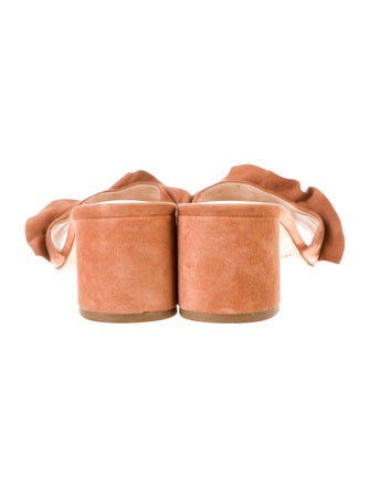 Loeffler Randall Suede Ruffle Embellishment Slides