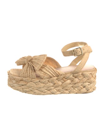Loeffler Randall Straw Bow Accents Espadrilles