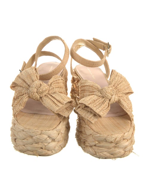 Loeffler Randall Straw Bow Accents Espadrilles