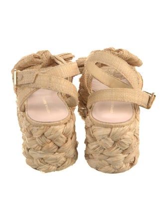 Loeffler Randall Straw Bow Accents Espadrilles