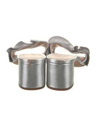 Loeffler Randall Leather Ruffle Embellishment Slides