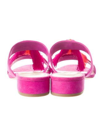 Loeffler Randall Suede Tassel Accents Slides