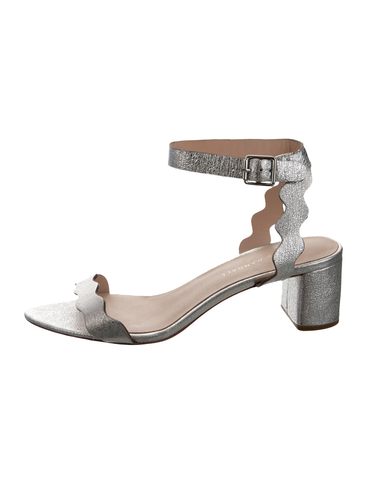 Loeffler Randall Leather Scalloped Accent Sandals