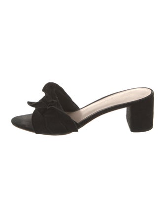 Loeffler Randall Suede Ruffle Embellishment Slides