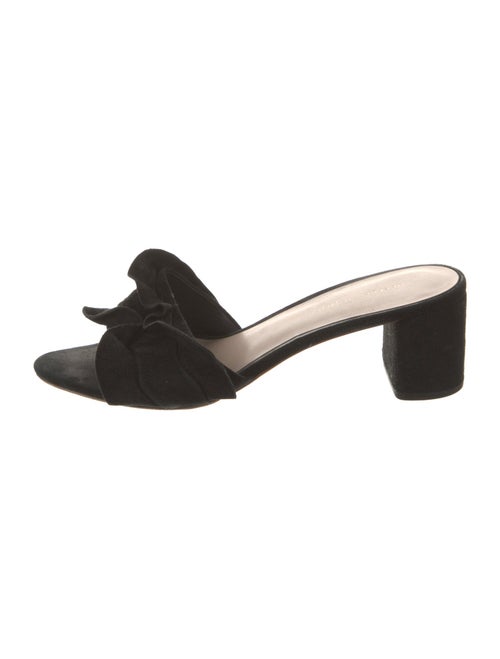 Loeffler Randall Suede Ruffle Embellishment Slides