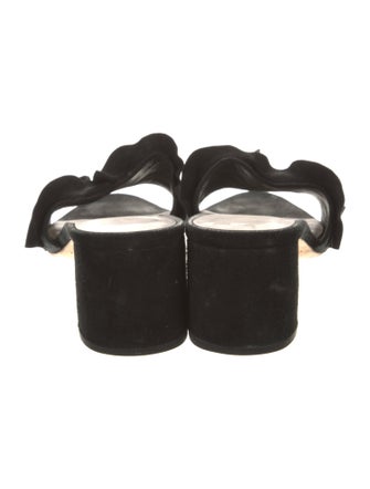 Loeffler Randall Suede Ruffle Embellishment Slides