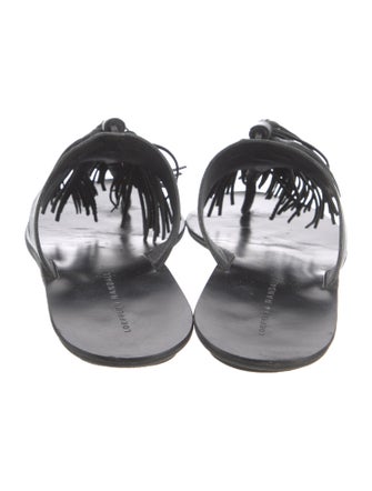 Loeffler Randall Leather Tassel Accents Slides