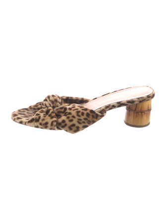 Loeffler Randall Velvet Animal Print Slides