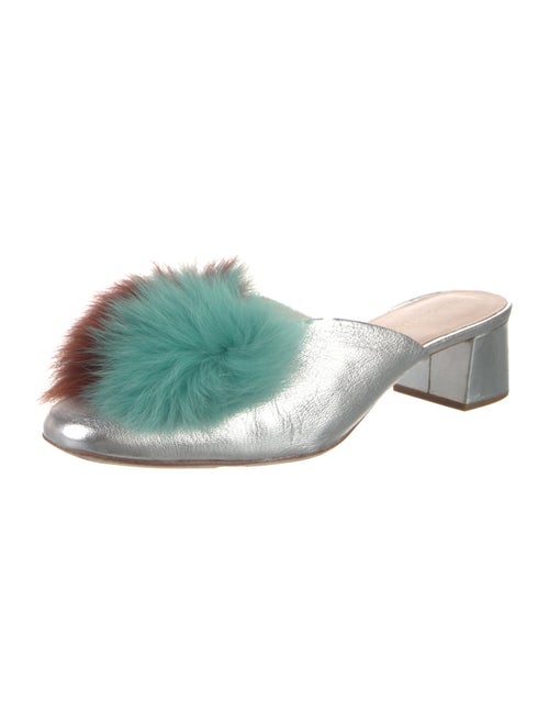Loeffler Randall Leather Pom-Pom Embellishments Mules