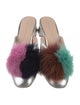 Loeffler Randall Leather Pom-Pom Embellishments Mules